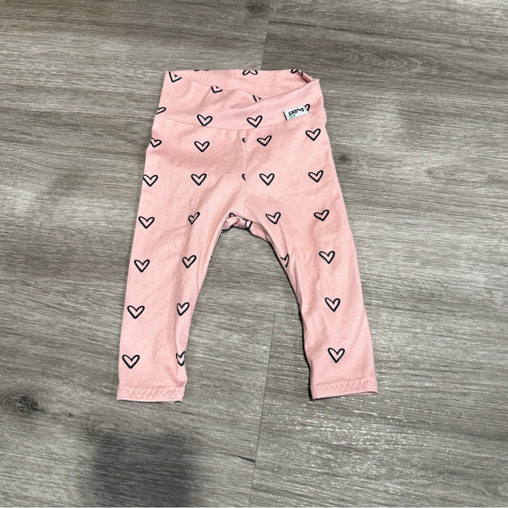 Toddler Pink Heart Print Leggings - Soft Stretch
